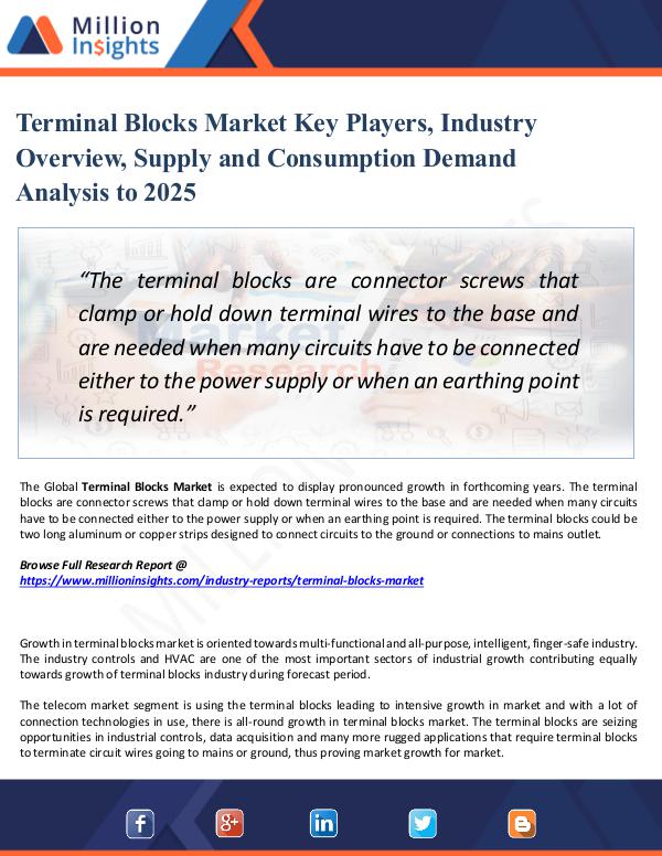 Terminal Blocks Market Key Players, Industry 2025