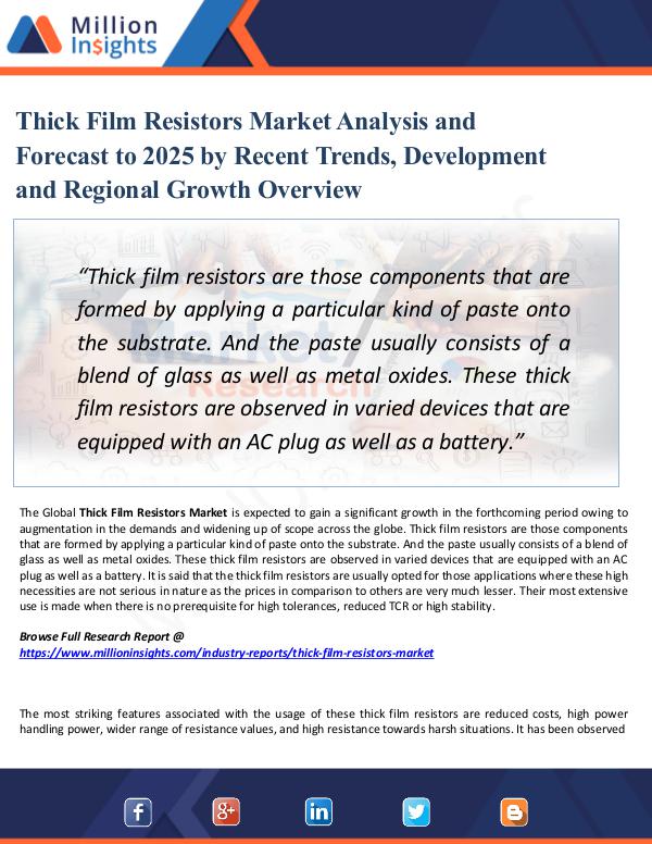 Thick Film Resistors Market Analysis and Forecast