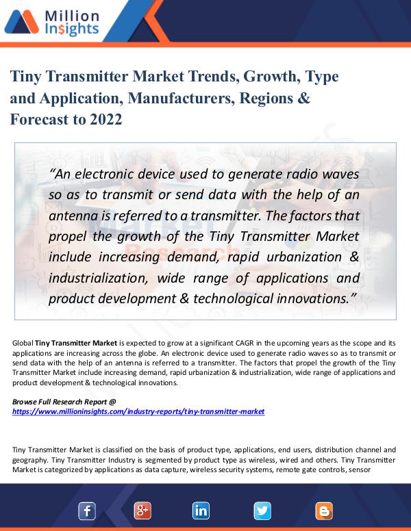Tiny Transmitter Market Trends, Growth, Type 2022