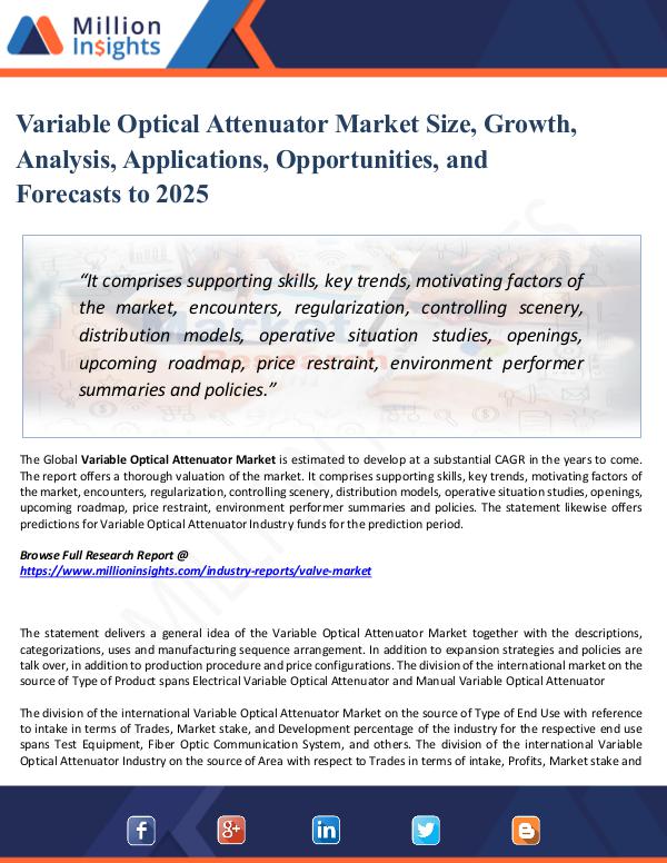 Variable Optical Attenuator Market Size, Growth,