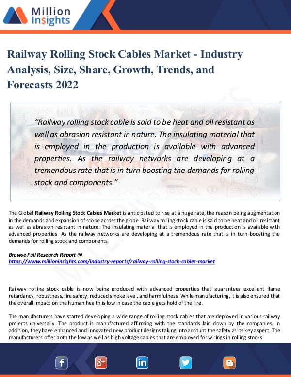 Railway Rolling Stock Cables Market - Report