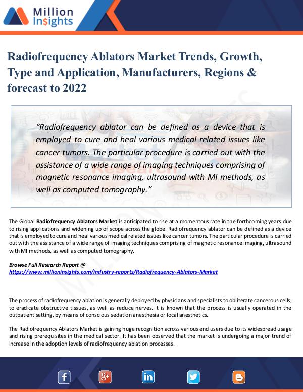 Radiofrequency Ablators Market Trends, Growth,