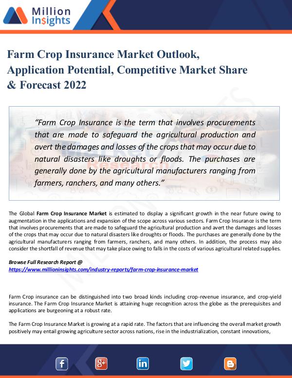 Market Share's Farm Crop Insurance Market Outlook, Application