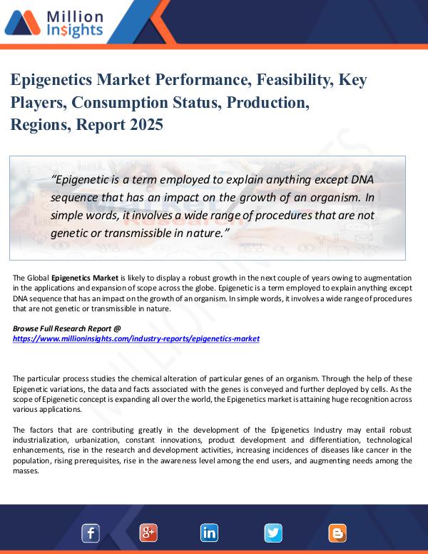 Market Share's Epigenetics Market Performance, Feasibility, Key