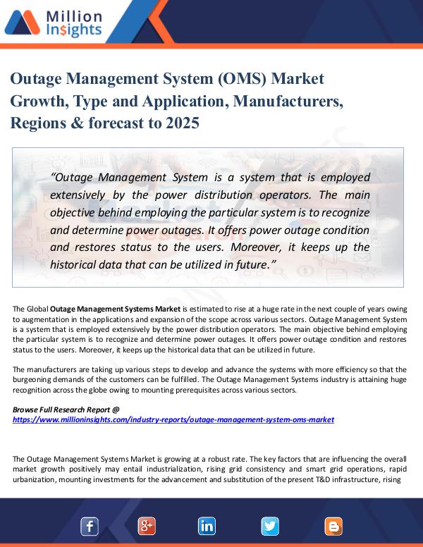 Outage Management System (OMS) Market Growth, Type