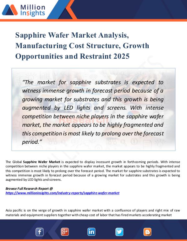 Sapphire Wafer Market Analysis, Manufacturing Cost