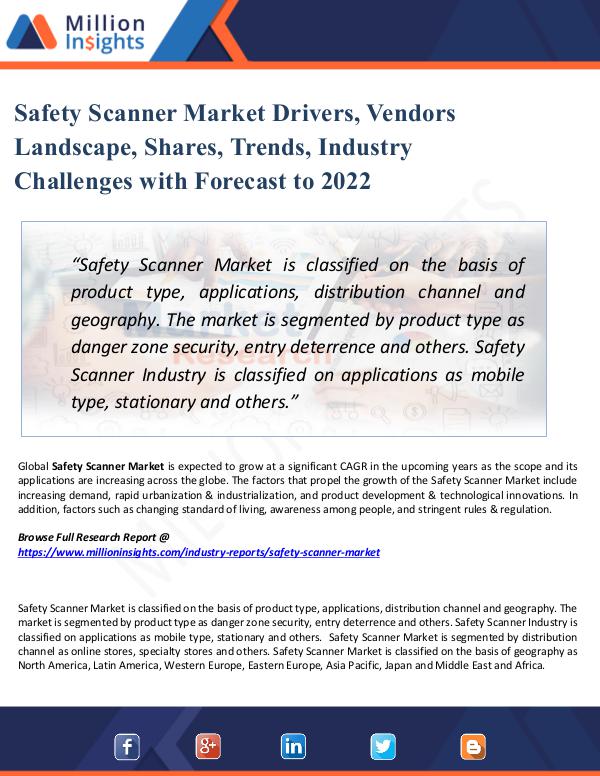 Safety Scanner Market Drivers, Vendors Landscape