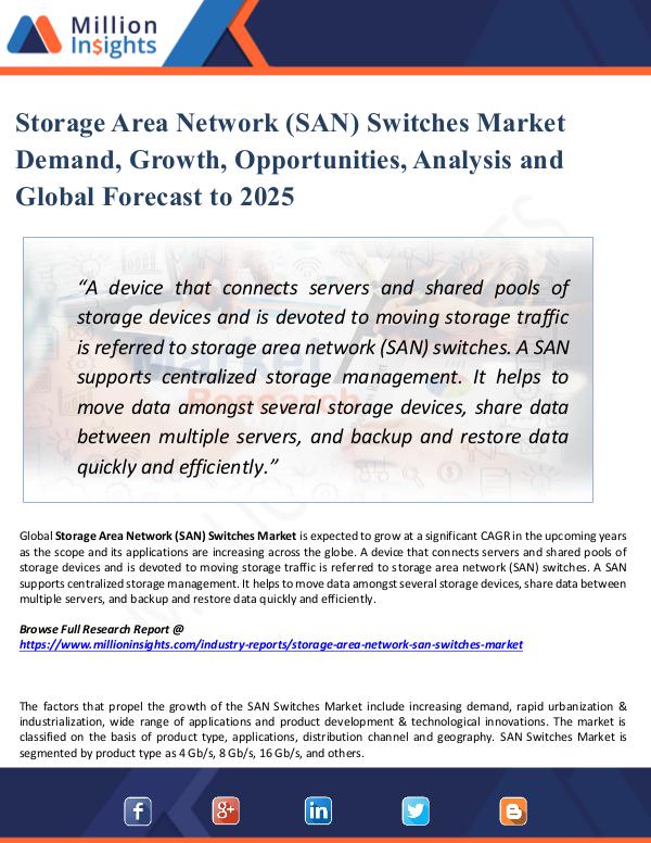 Storage Area Network (SAN) Switches Market Demand,