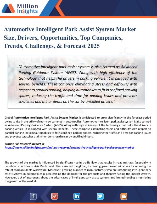 Market Share's Automotive Intelligent Park Assist System Market