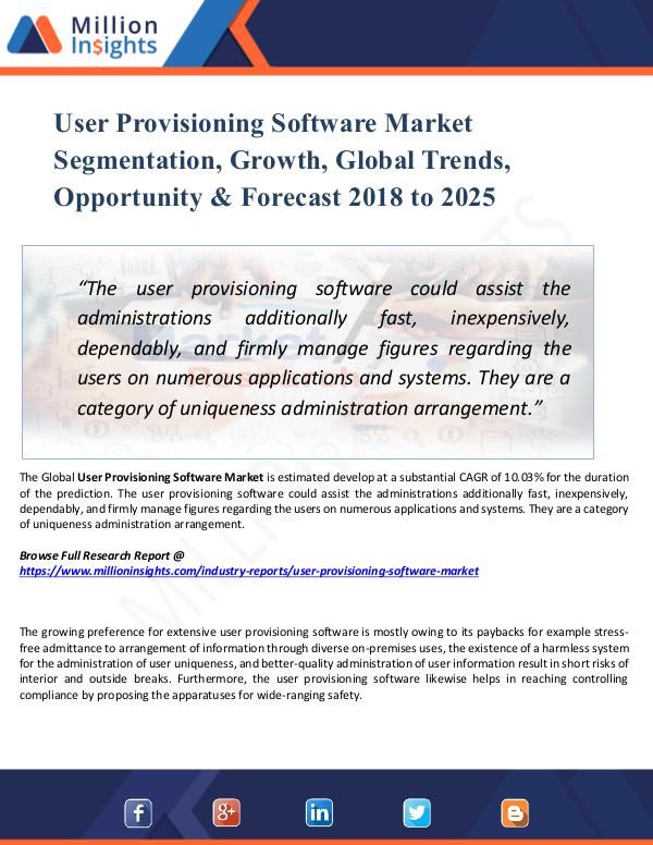 User Provisioning Software Market Segmentation,