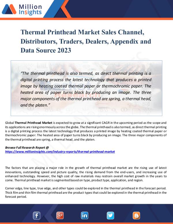 Market Share's Thermal Printhead Market Sales Channel, Report