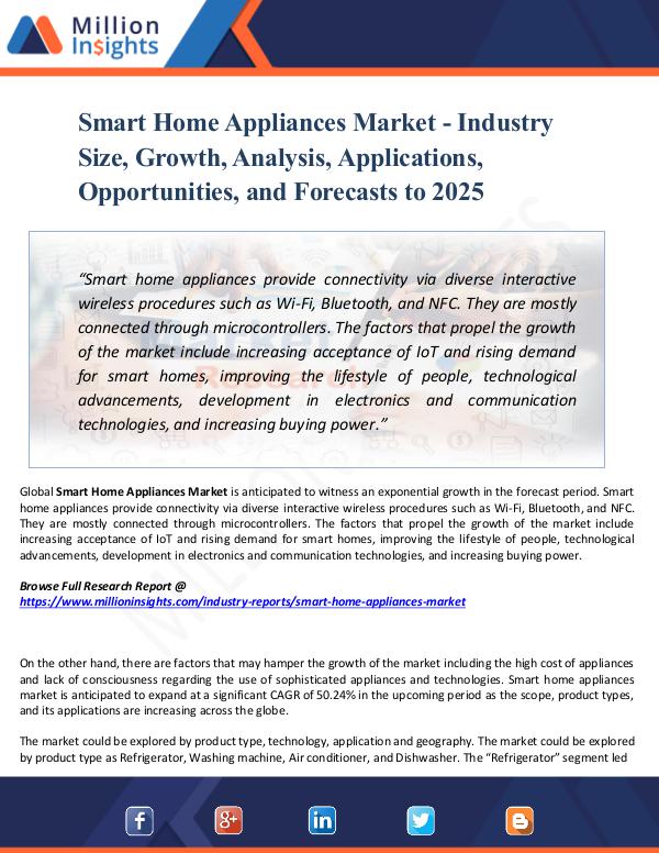 Market Share's Smart Home Appliances Market - Industry Size, 2025