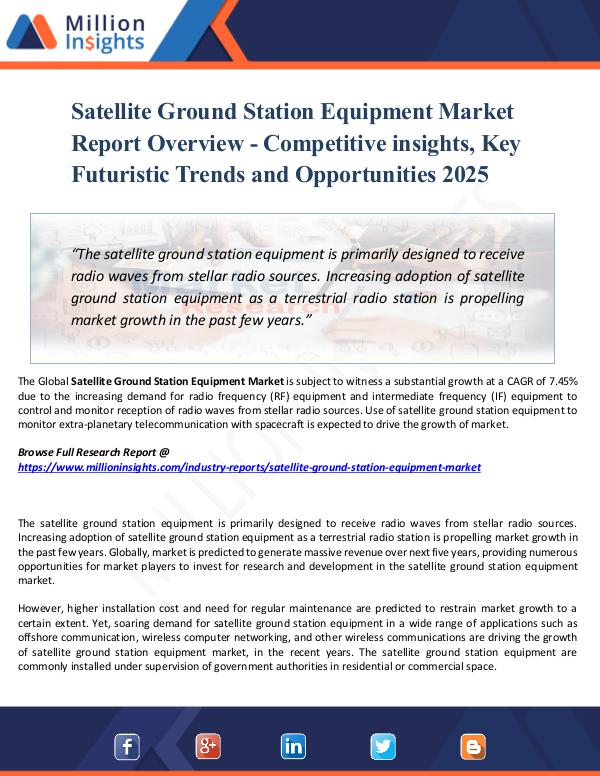 Market Share's Satellite Ground Station Equipment Market Report
