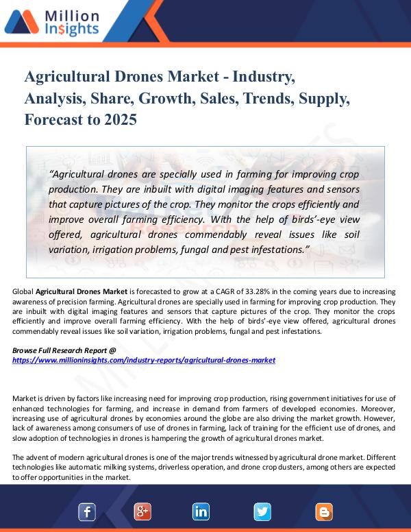 Market New Research Agricultural Drones Market - Industry, Analysis,