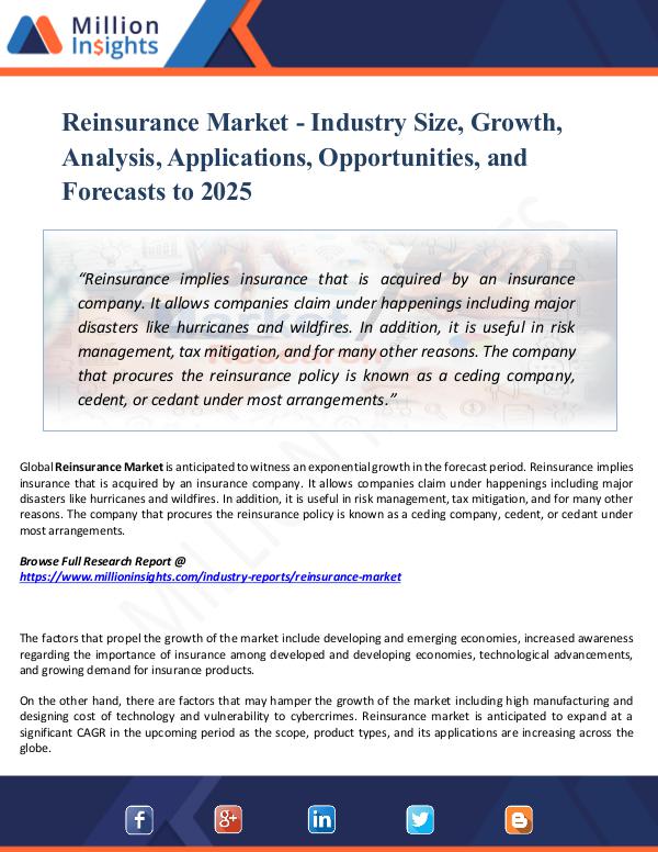 Market New Research Reinsurance Market - Industry Size, Growth, Report