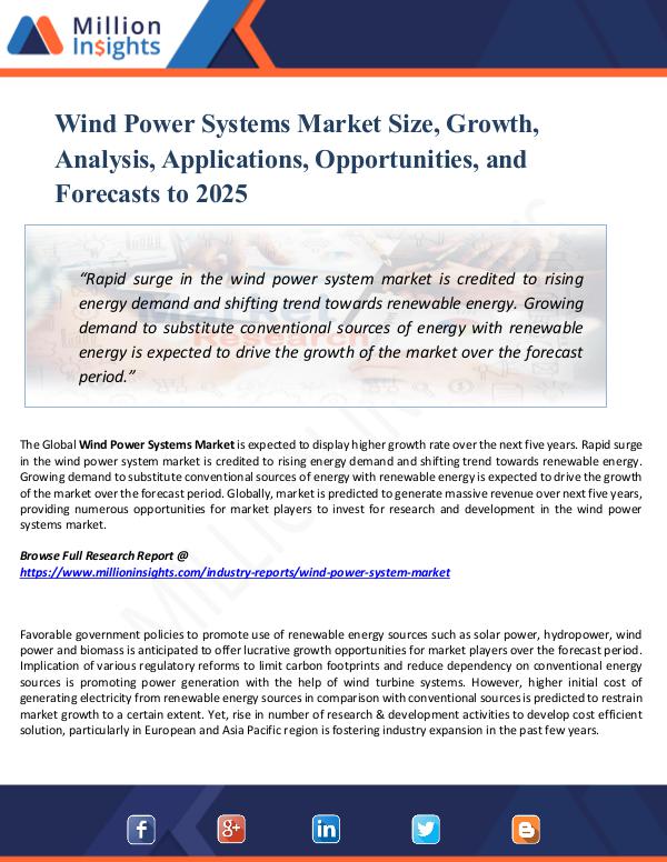 Wind Power Systems Market Size, Growth, Analysis,