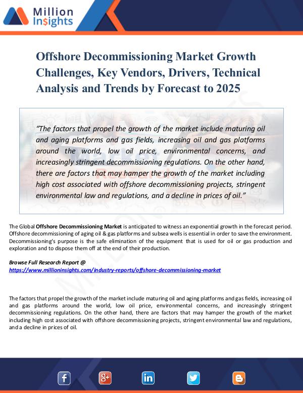 Offshore Decommissioning Market Growth Challenges,