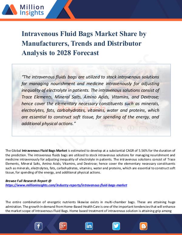 Market Updates Intravenous Fluid Bags Market Share by Manufacture