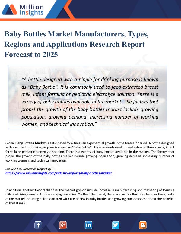 Market Updates Baby Bottles Market Manufacturers, Types, Regions