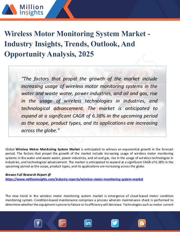 Wireless Motor Monitoring System Market - Industry