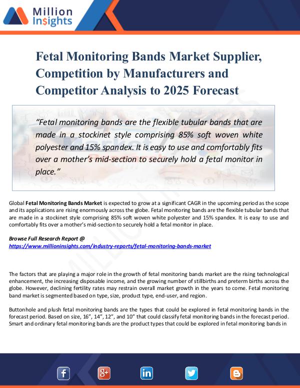 Fetal Monitoring Bands Market Supplier, Report