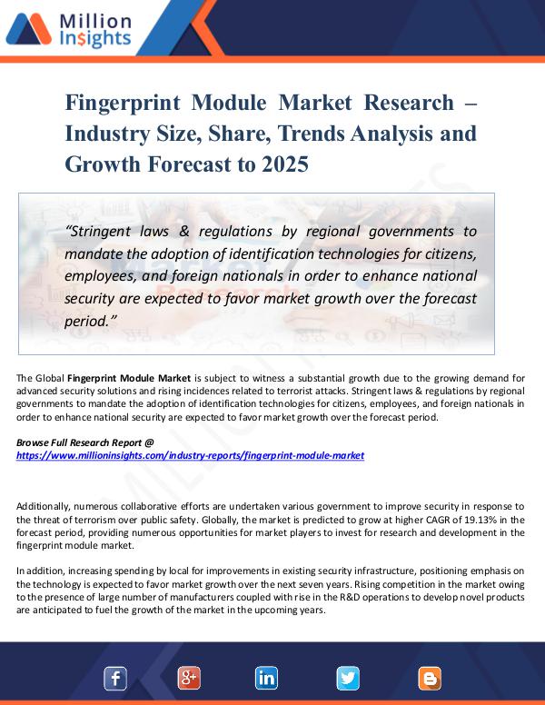 Market New Research Fingerprint Module Market Research – Industry Size