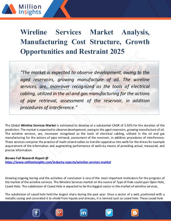 Wireline Services Market Analysis, Manufacturing