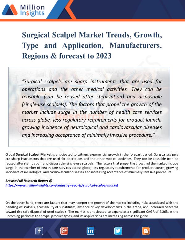 Surgical Scalpel Market Trends, Growth, Type 2023