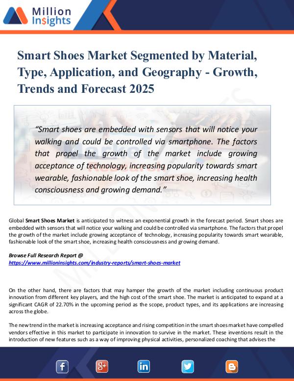 Market Updates Smart Shoes Market Segmented by Material, Type,