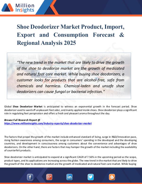 Market Updates Shoe Deodorizer Market Product, Import,Export 2025