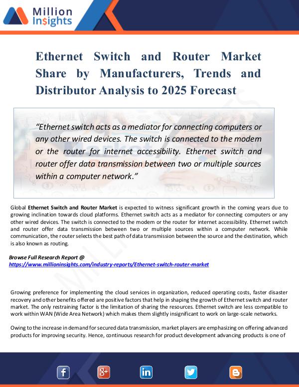 Ethernet Switch and Router Market Share by 2025