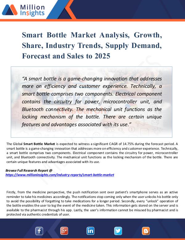 Smart Bottle Market Analysis, Growth, Share, 2025