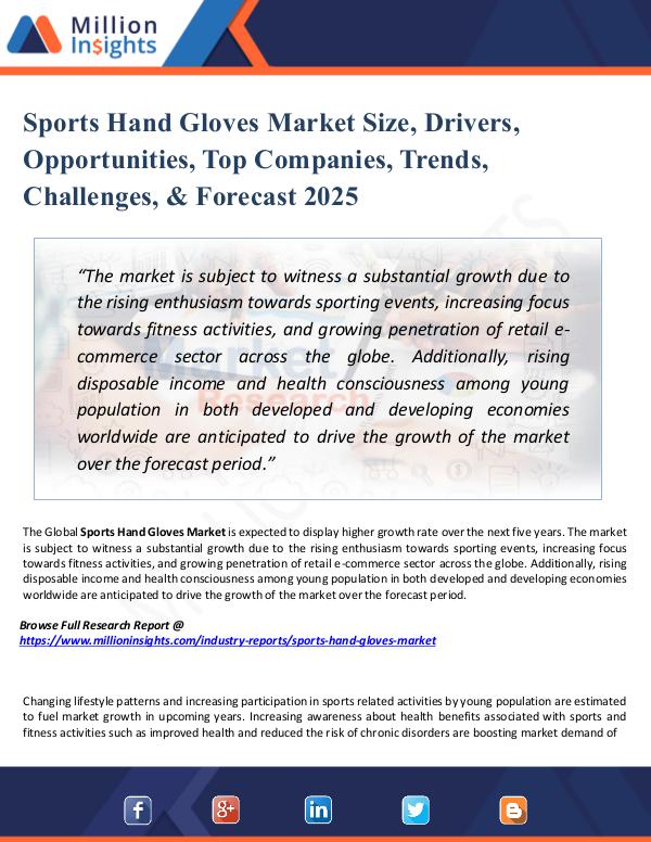 Market New Research Sports Hand Gloves Market Size,Drivers,Opportunity