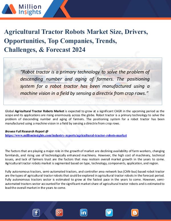 Market Research Analysis Agricultural Tractor Robots Market Sales Channel,