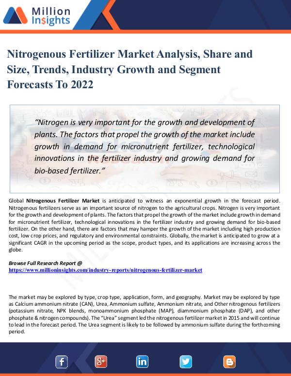 Nitrogenous Fertilizer Market - Global Industry