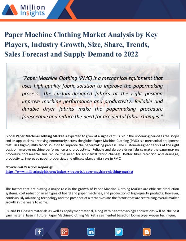 Paper Machine Clothing Market Analysis by Share