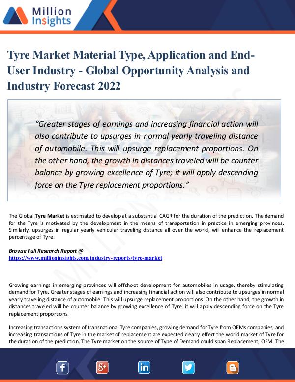 Tyre Market Material Type, Application and End-Use
