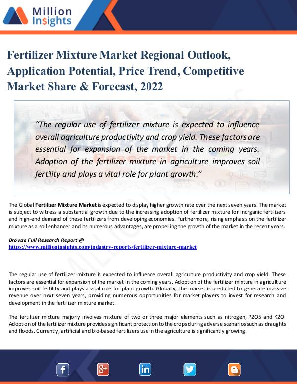Chemical Market ShareAnalysis Fertilizer Mixture Market Regional Outlook, Share