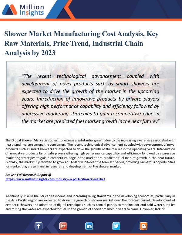 Shower Market Manufacturing Cost Analysis, Key Raw