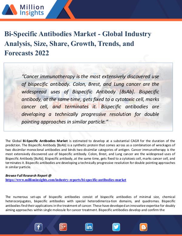 Chemical Market ShareAnalysis Bi-Specific Antibodies Market - Global Industry An