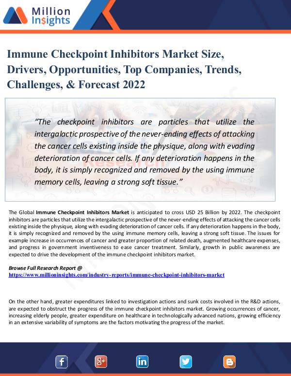 Immune Checkpoint Inhibitors Market Size, Drivers,