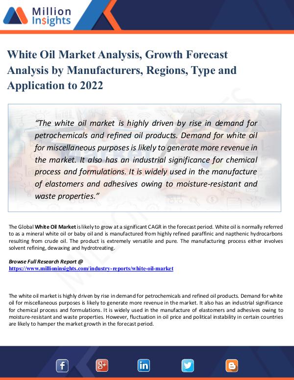 White Oil Market Analysis, Growth Forecast Analysi