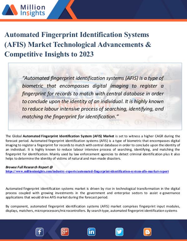 Chemical Market ShareAnalysis Automated Fingerprint Identification Systems (AFIS