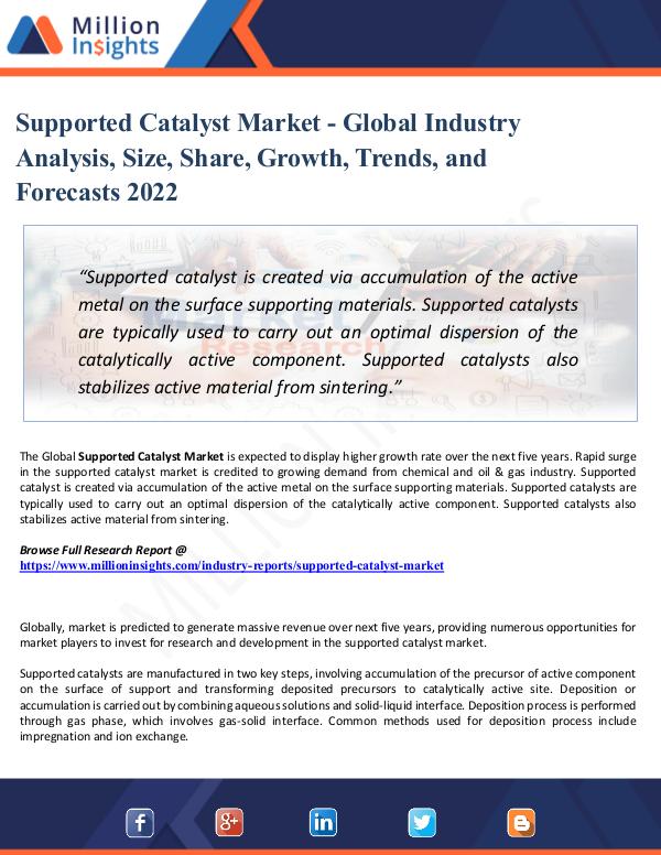 Chemical Market ShareAnalysis Supported Catalyst Market - Global Industry Analys