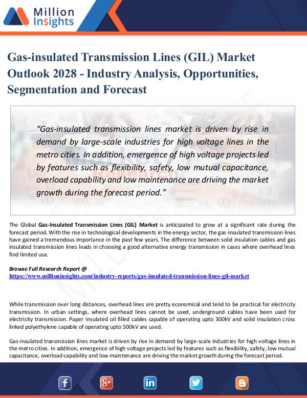 Gas-insulated Transmission Lines (GIL) Market Outl