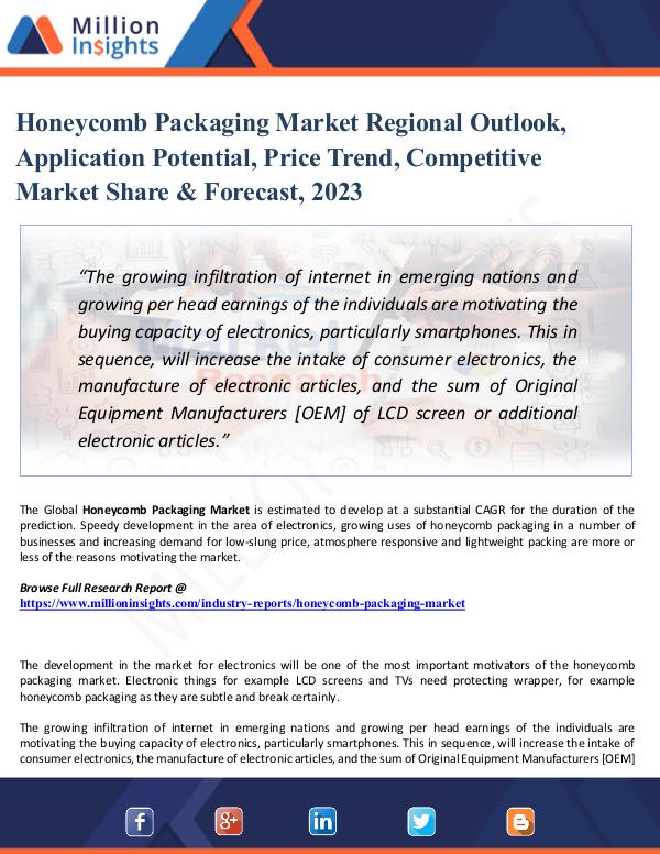 Chemical Market ShareAnalysis Honeycomb Packaging Market Regional Outlook, Appli