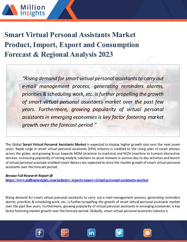 Chemical Market ShareAnalysis Smart Virtual Personal Assistants Market Product,