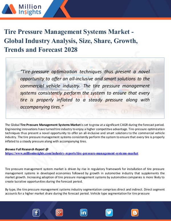 Tire Pressure Management Systems Market - Global I