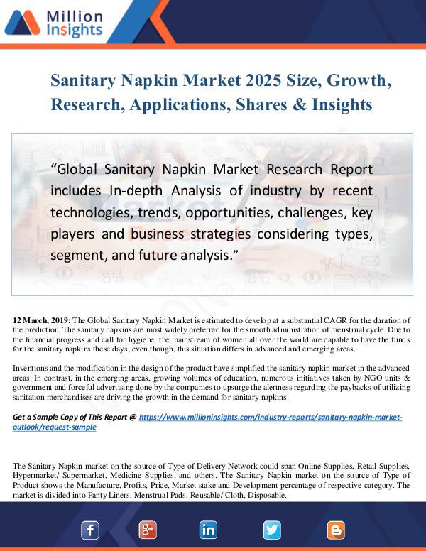 Latest Market Reports Sanitary Napkin Market Size Analysis, Segmentation