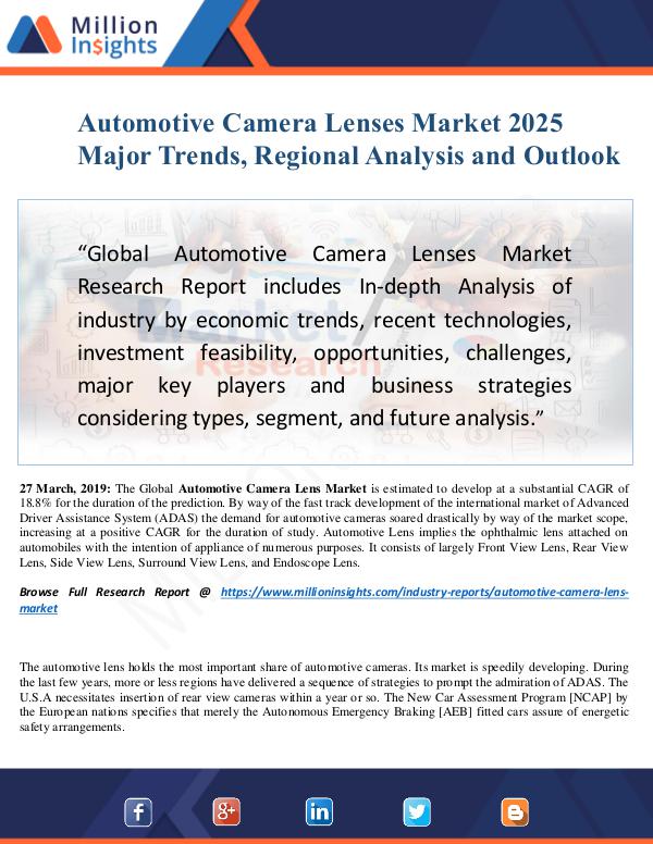 MarketReports Automotive Camera Lenses Market Size Analysis, Seg